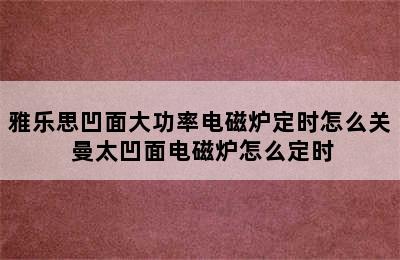 雅乐思凹面大功率电磁炉定时怎么关 曼太凹面电磁炉怎么定时